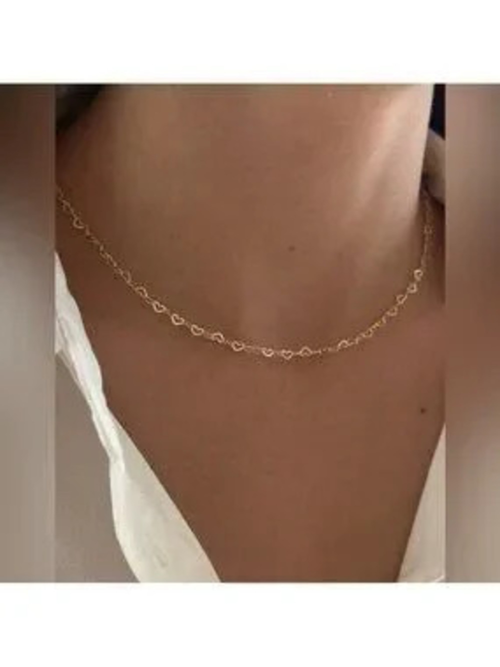 Gold Plated Stainless Steel Heart Minimalist Chain Necklace